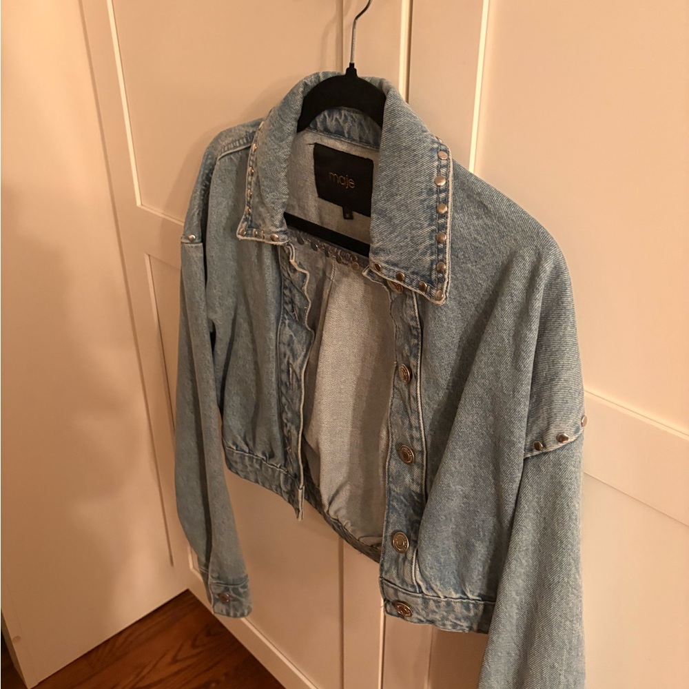 Maje Sky Blue Jean Jacket